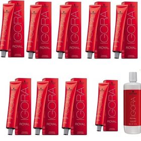 Schwarzkopf Igora 9 Adet Royal 9-7 Sarı Bakır Saç Boyası + 1 lt Oksidan