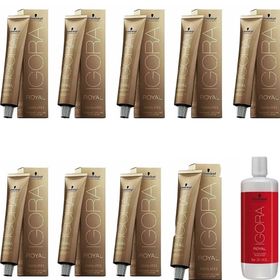 Schwarzkopf Igora 9 Adet Royal Absolutes 7-10 Kumral Sandre Doğal Saç Boyası + 1 lt Oksidan
