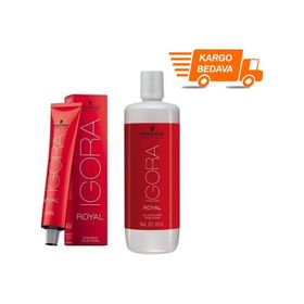 Schwarzkopf Igora Royal 7x 6-28 Koyu Kumral Küllü Kızıl Saç Boyası ve 1 lt Oksidan