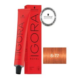 Schwarzkopf Igora Royal 8-77 Açık Kumral Yoğun Bakır 60 ml Saç Boyası