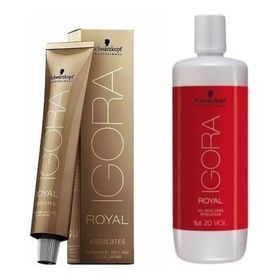 Schwarzkopf Igora Royal Absolutes Sarı-Doğal Çikolata 9-60x9 Adet Saç Boyası ve 1 lt Oksidan