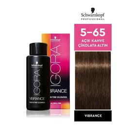 Schwarzkopf Igora Vibrance Amonyaksız Yarı Kalıcı 60 ml 5-65 Açık Kahve Çikolata Altın Saç Boyası