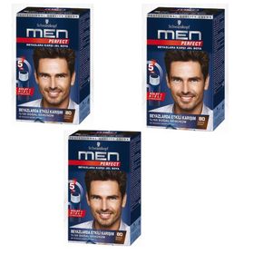 Schwarzkopf Men Perfect 80 Kahve Siyah 3 Adet Erkek Saç Boyası
