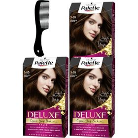 Schwarzkopf Palette Deluxe 3-65 Çikolata Kahve x3 Saç Boyası+Saç Açıcı Tarak