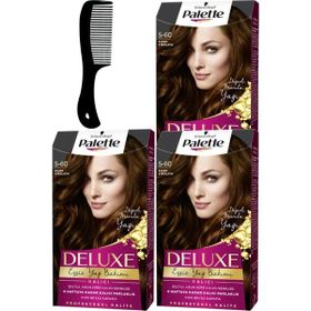 Schwarzkopf Palette Deluxe 5-60 Sıcak Çikolata x3 Saç Boyası + Saç Açıcı Tarak