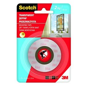 Scotch 19 mm 1.5 m Şeffaf Montaj Bandı