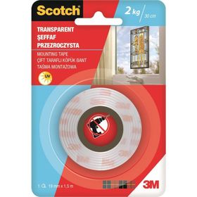 Scotch 19 mm 1.5 m Şeffaf Montaj Bandı