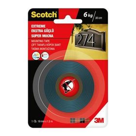Scotch 40021915 19 mm 1.5 m Extra Güçlü Montaj Bandı