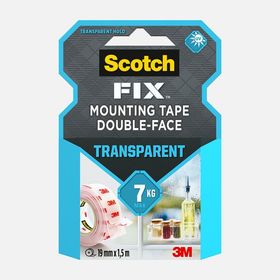 Scotch 5665027 3M Şeffaf Çift Taraflı 19 mm x1,5 m Montaj Bandı