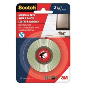 Scotch 9 mm 1.5 m Ayna Banyo Çift Taraflı Köpük Bant