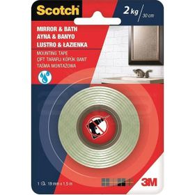 Scotch 9 mm 1.5 m Ayna Banyo Çift Taraflı Köpük Bant