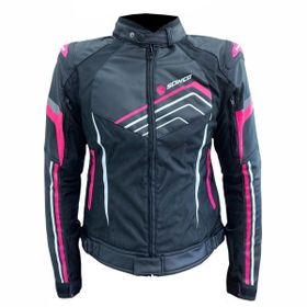 Scoyco JK153W Yazlik Fileli Siyah Pembe Kadin Motosiklet Montu