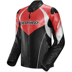 Scoyco JK187 Deri Siyah Kırmızı Motosiklet Montu