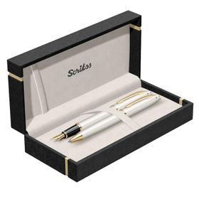 Scrikss 35 Noble Dolma Kalem Tükenmez Kalem Seti Beyaz Altın