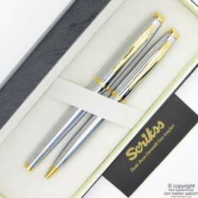 Scrikss 39 Gold Krom İsme Hediye Roller Tükenmez Kalem Seti