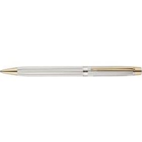 Scrikss 722W Gold Krom Venüs Yeni Ahşap Deri Roller Tükenmez Versatil Kalem Seti