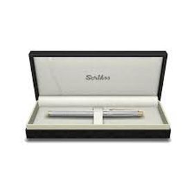 Scrikss 722W Gold Krom Venüs Yeni Ahşap Deri Roller Tükenmez Versatil Kalem Seti