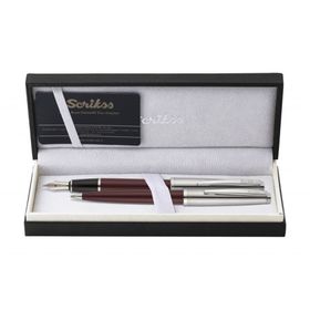 Scrikss 78 Metropolis Bordo Dolma Roller Tükenmez Kalem Seti