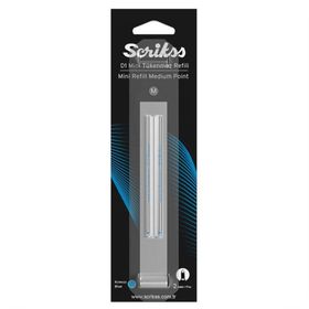 Scrikss D1 Refil Medium Kısa Mavi Blister Tükenmez