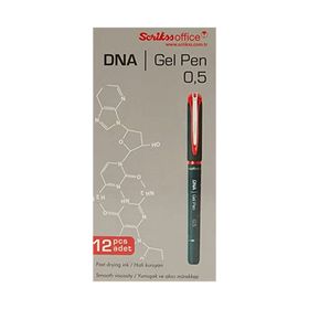 Scrikss Dna Kırmızı 0.5 mm 12'li Jel Tükenmez Kalem