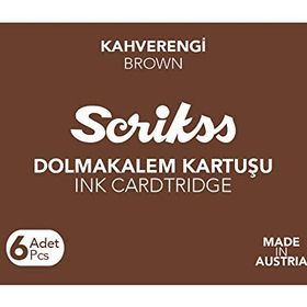 Scrikss Kahverengi 6'lı Dolma Kalem Kartuşu