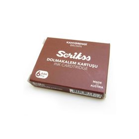 Scrikss Kahverengi 6'lı Dolma Kalem Kartuşu