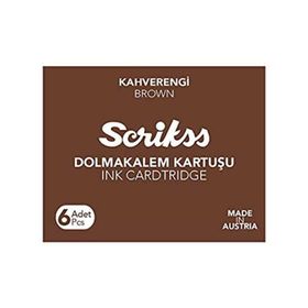 Scrikss Kahverengi 6'lı Dolma Kalem Kartuşu