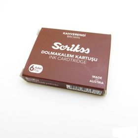 Scrikss Kahverengi 6'lı Dolma Kalem Kartuşu