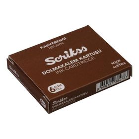 Scrikss Kahverengi 6'lı Dolma Kalem Kartuşu