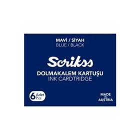 Scrikss Koyu Mavi 6'lı Paket Dolma Kalem Kartuşu
