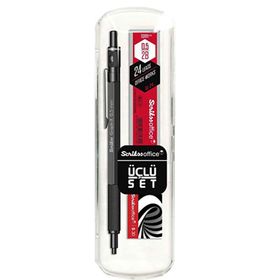 Scrikss Metal Graph X 0.5 mm Mat Siyah 3'lü Set Versatil Kalem