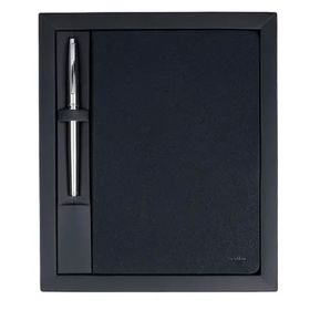 Scrikss Sd300 - 1 Chester Premium Defter A5 Siyah + 800m Krom Roller Kalem Seti