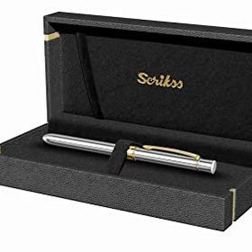 Scrikss Trio 93 Multifonksiyon Krom Altın Tükenmez Kalem