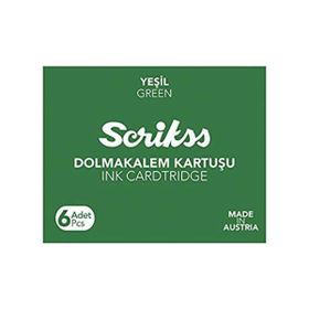 Scrikss Yeşil 6'lı Dolma Kalem Kartuşu