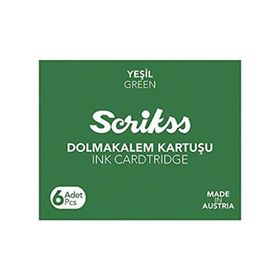 Scrikss Yeşil 6'lı Dolma Kalem Kartuşu