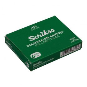 Scrikss Yeşil 6'lı Dolma Kalem Kartuşu