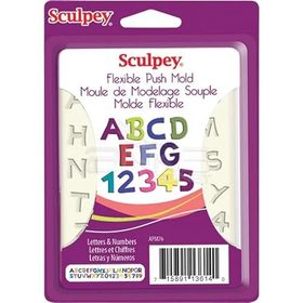 Sculpey Flexible Push Mold Harf ve Numara APM76 Esnek Model Kalıbı