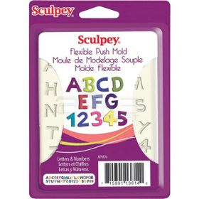 Sculpey Flexible Push Mold Harf ve Numara APM76 Esnek Model Kalıbı