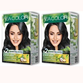 Sea Color 1.0 Siyah 2x2 Tüp Amonyaksız Krem Saç Boyası