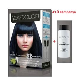 Sea Color 1/1 Mavi Siyah 4'lü Set Saç Boyası