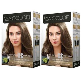 Sea Color 2 Adet 8/0 Açık Kumral 2 Li Set Krem Saç Boyası