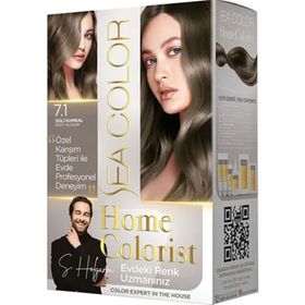 Sea Color 2 Tüp Home Colorist 7.1 Sisli Kumral Premium Evde Profesyonel Sonuç Saç Boyası