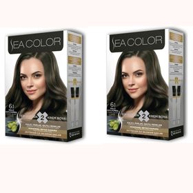 Sea Color 2 Tüp Küllü Koyu Kumral No:6.1 Krem Saç Boyası Seti
