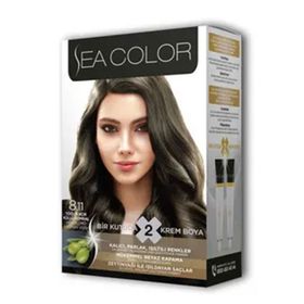 Sea Color 2 Tüp Yoğun Açık Küllü Kumral No:8.11 Krem Saç Boyası Seti