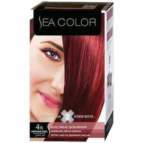 Sea Color 4.6 Kestane Kızılı 2'li Krem Saç Boyası Seti