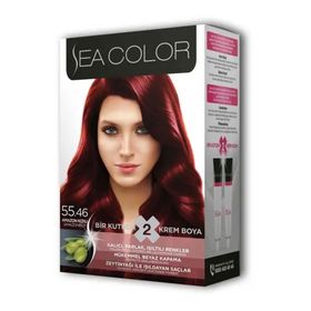 Sea Color Amazon Kızılı No:55.46 2x2 Tüp Krem Saç Boyası Seti