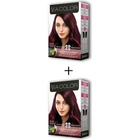 Sea Color Şarap Kızılı No:4.65 2x2 Tüp Krem Saç Boyası Seti