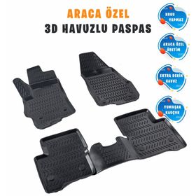 Seat Ateca 2018 Model 3D Havuzlu Paspas