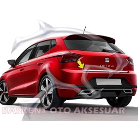 Seat İbiza Formlu 2017 Üzeri Paslanmaz Çeli Krom Bagaj Alt Çıtası