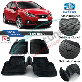 Seat İbiza Iv 2008 -2017 Siyah 3D Havuzlu Paspas